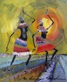black dancers decor thick paints African